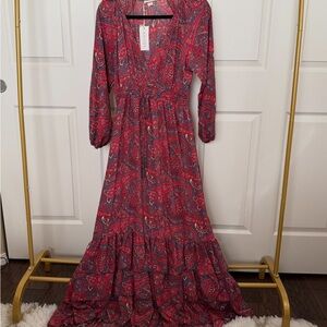 Paisley Red Maxi Dress